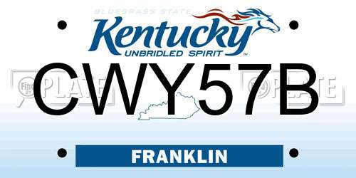 CWY57B Kentucky License Plate