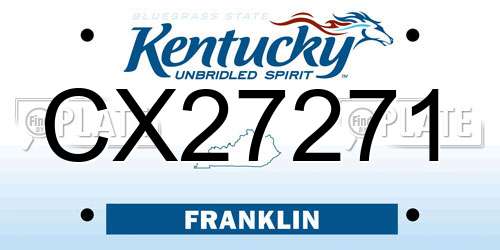 CX27271 Kentucky License Plate