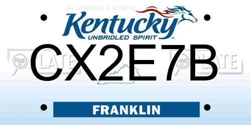 CX2E7B Kentucky License Plate