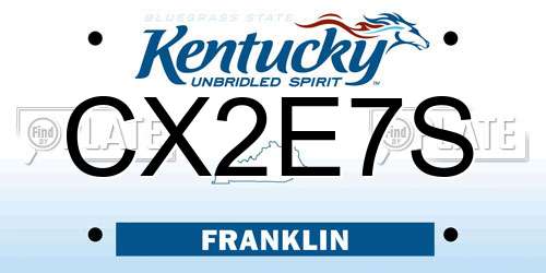 CX2E7S Kentucky License Plate
