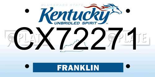 CX72271 Kentucky License Plate