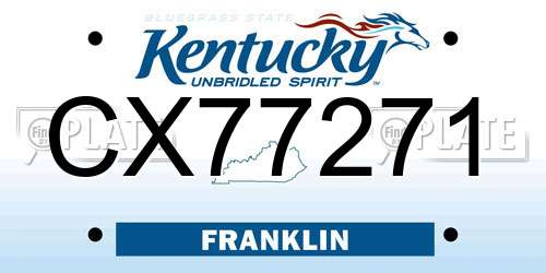 CX77271 Kentucky License Plate