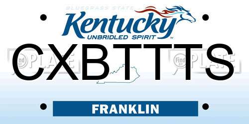 CXBTTTS Kentucky License Plate