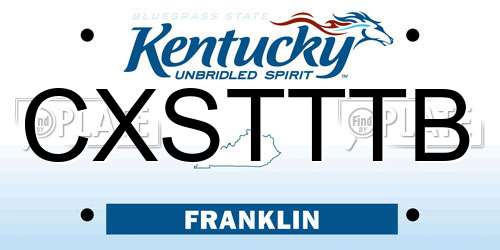 CXSTTTB Kentucky License Plate