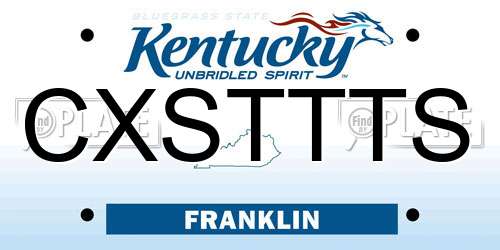 CXSTTTS Kentucky License Plate