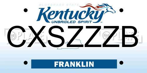 CXSZZZB Kentucky License Plate