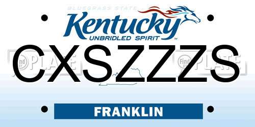CXSZZZS Kentucky License Plate