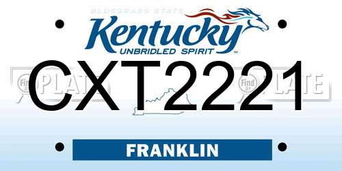 CXT2221 Kentucky License Plate