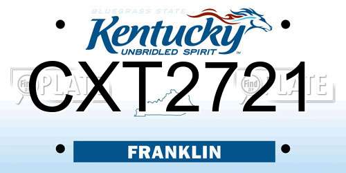 CXT2721 Kentucky License Plate