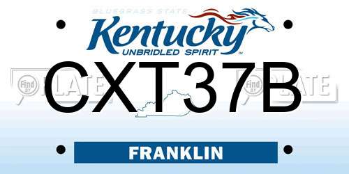 CXT37B Kentucky License Plate