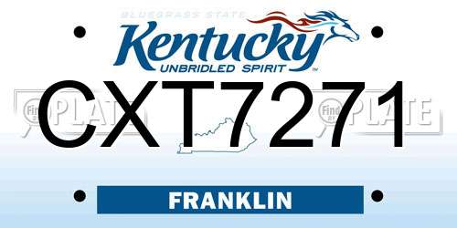 CXT7271 Kentucky License Plate