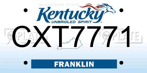 CXT7771 Kentucky License Plate