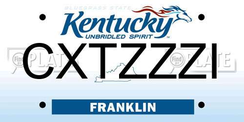 CXTZZZI Kentucky License Plate