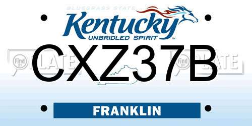 CXZ37B Kentucky License Plate