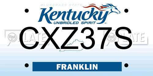 CXZ37S Kentucky License Plate