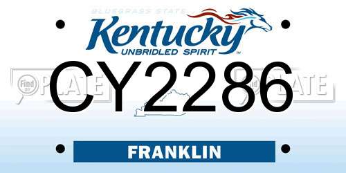 CY2286 Kentucky License Plate