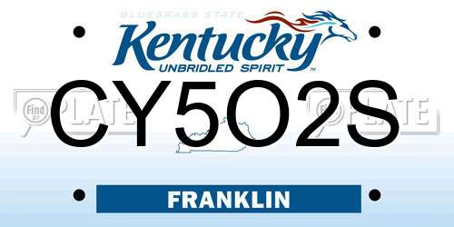 CY5O2S Kentucky License Plate