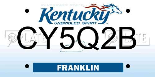 CY5Q2B Kentucky License Plate