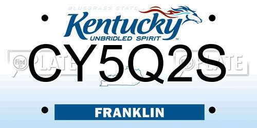 CY5Q2S Kentucky License Plate