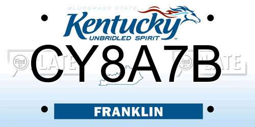 CY8A7B Kentucky License Plate