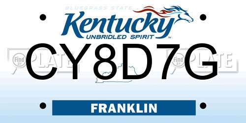CY8D7G Kentucky License Plate