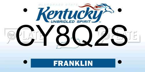 CY8Q2S Kentucky License Plate