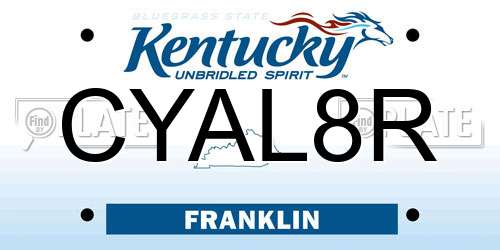 CYAL8R Kentucky License Plate