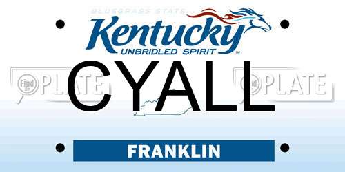 CYALL Kentucky License Plate