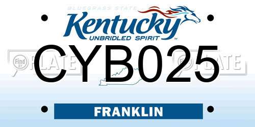 CYB025 Kentucky License Plate