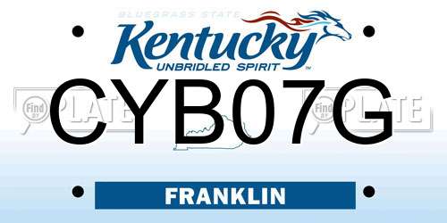 CYB07G Kentucky License Plate