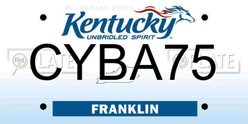 CYBA75 Kentucky License Plate