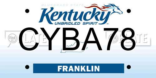 CYBA78 Kentucky License Plate