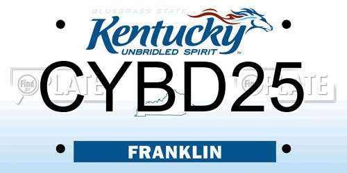 CYBD25 Kentucky License Plate