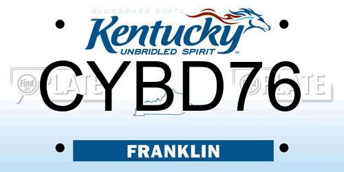 CYBD76 Kentucky License Plate
