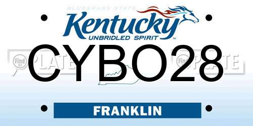 CYBO28 Kentucky License Plate