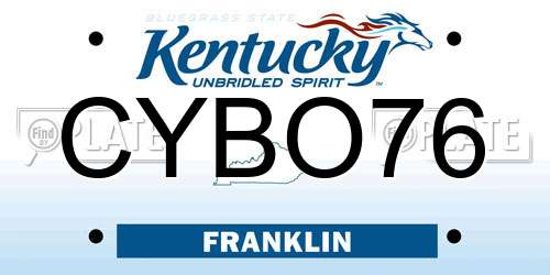 CYBO76 Kentucky License Plate