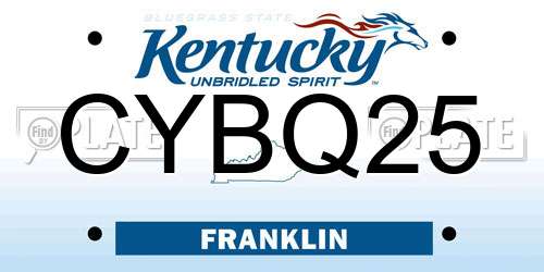 CYBQ25 Kentucky License Plate