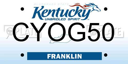 CYOG50 Kentucky License Plate