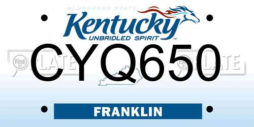 CYQ650 Kentucky License Plate