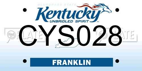 CYS028 Kentucky License Plate