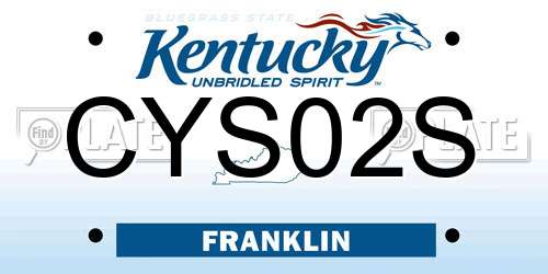 CYS02S Kentucky License Plate