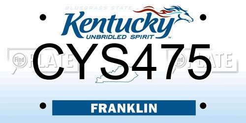 CYS475 Kentucky License Plate