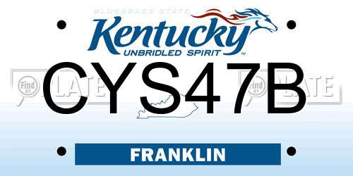 CYS47B Kentucky License Plate