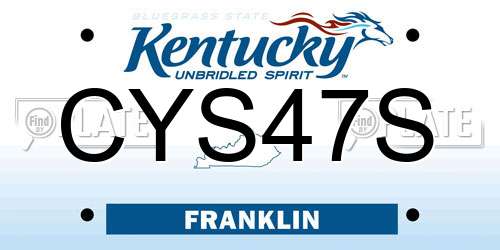 CYS47S Kentucky License Plate