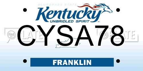 CYSA78 Kentucky License Plate