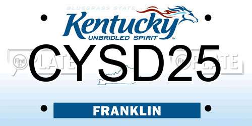 CYSD25 Kentucky License Plate