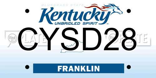 CYSD28 Kentucky License Plate