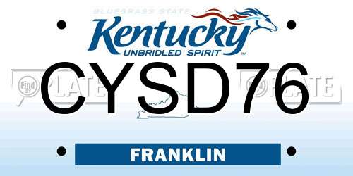 CYSD76 Kentucky License Plate