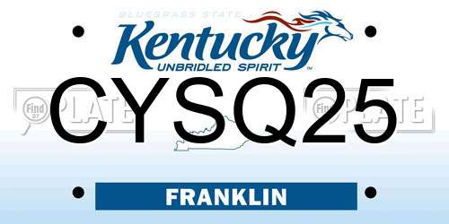 CYSQ25 Kentucky License Plate