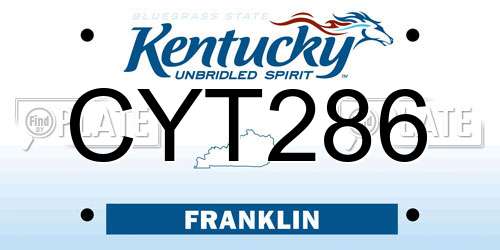 CYT286 Kentucky License Plate